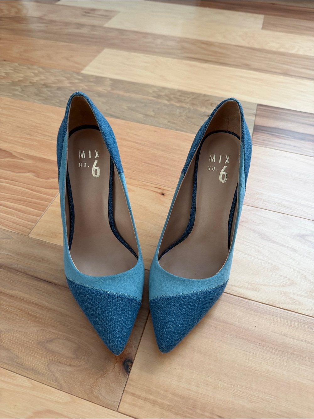 Mix No. 6 Women's Two-Tone Blue Pointed-Toe Pumps